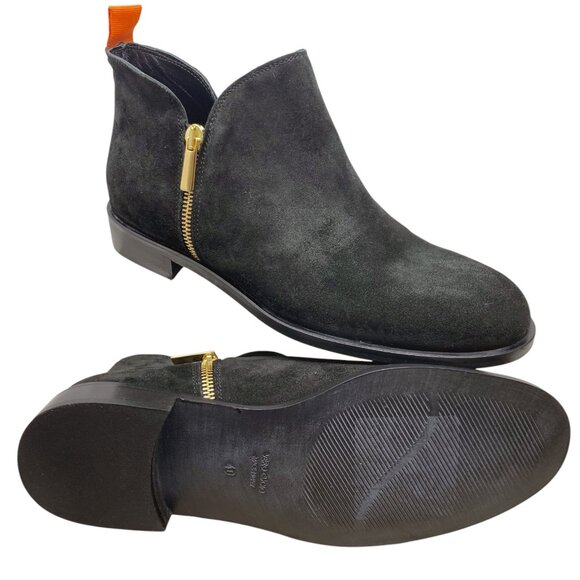 NEW*** Beautiisoles by Robyn Shreiber Alessandra Suede Dual Zip Booties - Picture 7 of 11